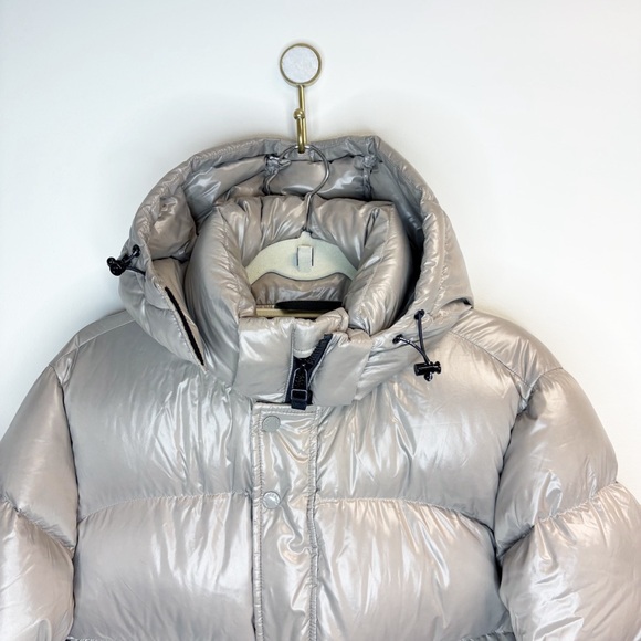 Aritzia The Super Puff Mid Hi Gloss Winter Coat Jacket Taupe Small - Picture 3 of 11